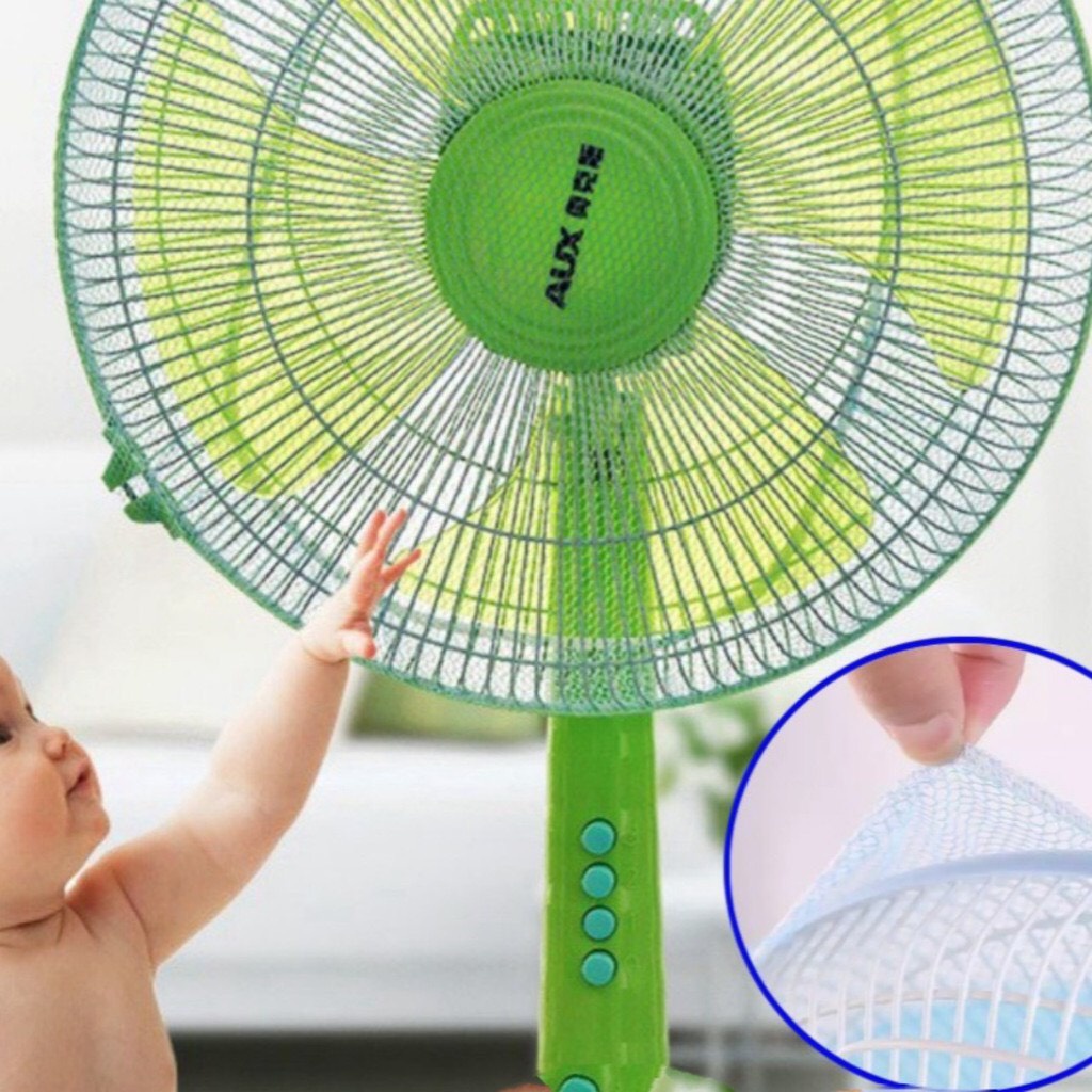 Lưới bọc quạt an toàn siêu tiện dụng có dây rút