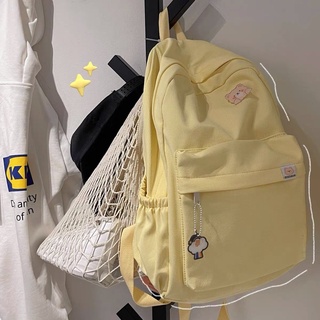 Balo Tag Gấu Bear Vân Nhỏ Balo Đi Học Kiểu Basic Hàn Quốc Tặng Kèm Sticker Cài Tag DIFA