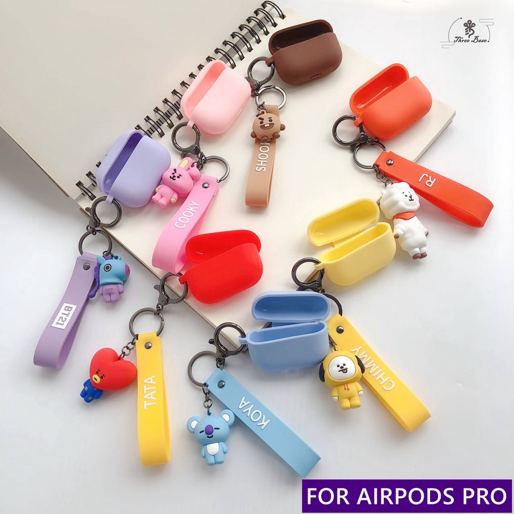 Hộp đựng tai nghe Airpods loại lớn phong cách Hàn Quốc chất lượng cao hình KPOP BTS BT21 Bangtan đáng yêu