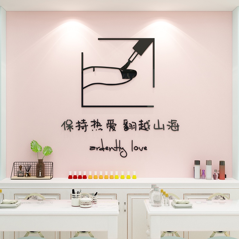 Tranh mica dán tường - trang trí cửa hàng làm móng tay và lông mi, thẩm mỹ viện, salon, nail