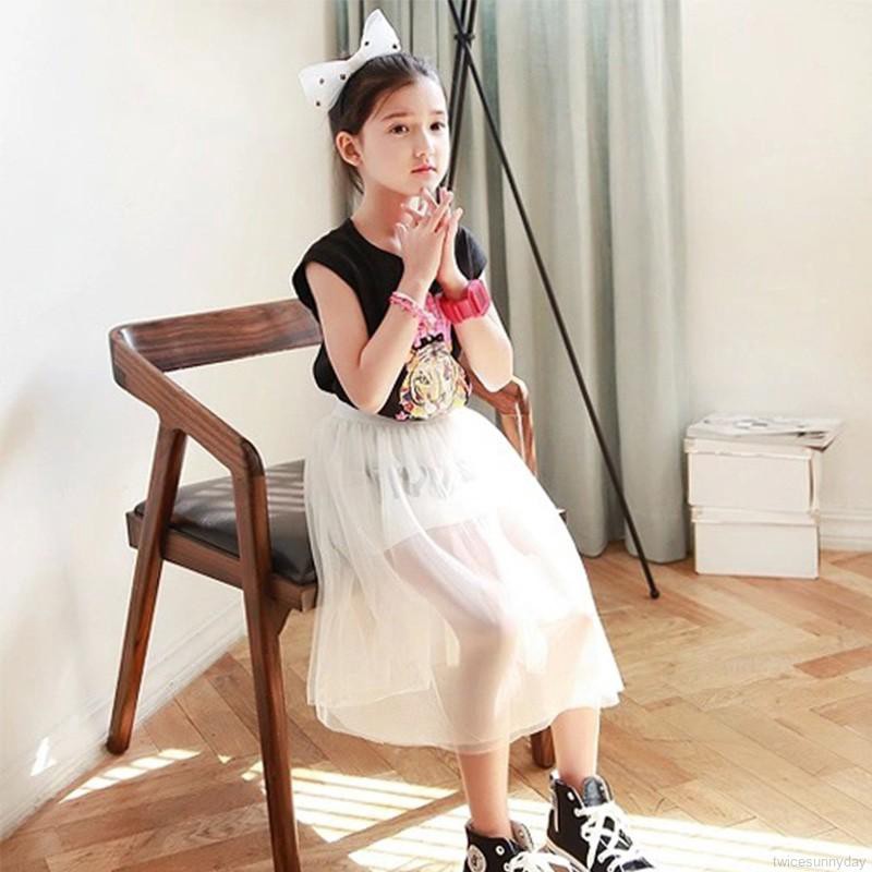 Chân váy xòe bằng cotton cho bé gái