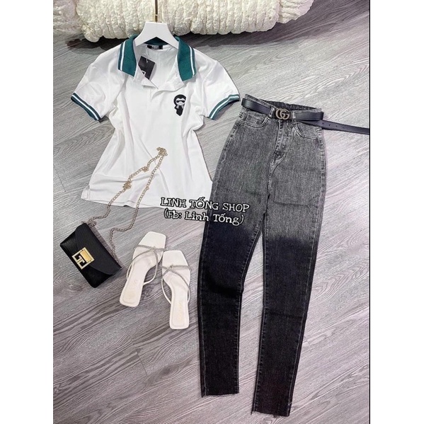 Quần jean loang k rách