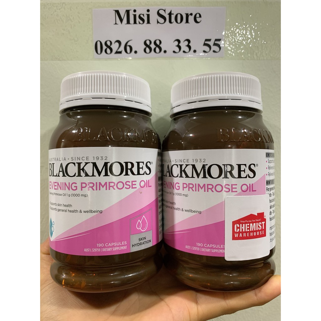 (Tem Chemist) Tinh dầu hoa anh thảo Blackmores Evening Primrose Oil, mẫu mới | Thế Giới Skin Care