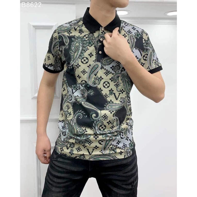 Áo polo nam ngắn tay cổ bẻ in hoạ tiết chất sịn hot 2022 ARU SHOP
