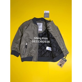 Áo bomber xanh rêu bé trai