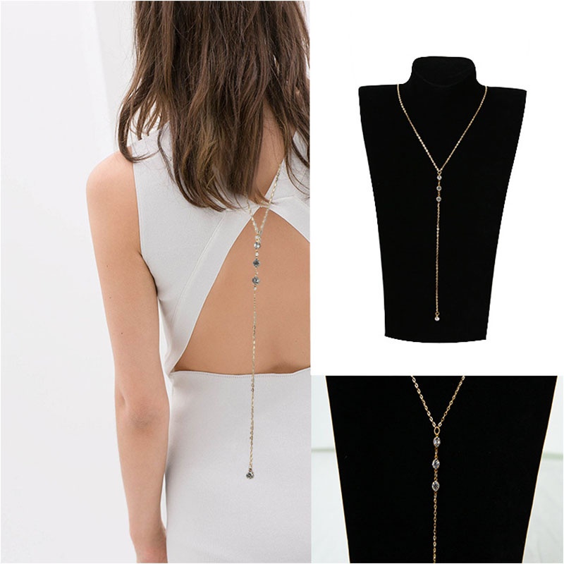Vòng cổ Body Chain Đính Pha Lê Sau Lưng Phong Cách Boho Quyến Rũ