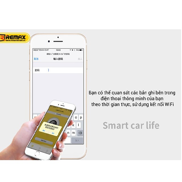 Camera Hành Trình Xe Ô tô Remax kết nối wifi với Smartphone CX-04