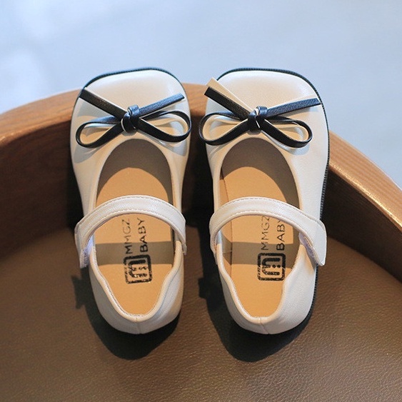 Giày búp bê đính nơ bé gái chuẩn MG baby da mềm đứng from chống trượt