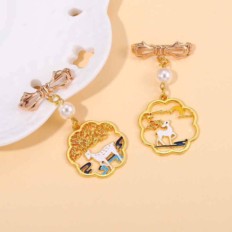 Trâm cài áo QIHE JEWELRY hình động vật nhiều kiểu tùy chọn phong cách Trung Hoa đơn giản thời trang