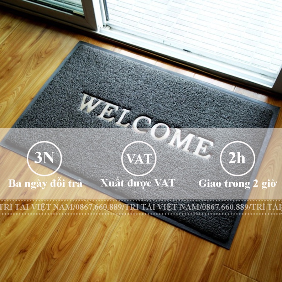 Thảm chống trơn PVC welcome 60x90cm