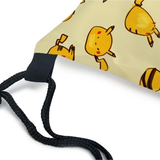 Pokemon kids backpack student backpack Pikachu backpack Camping bag pet elf bundle pocket gift lightweight fashion canvas backpack cute cartoon drawstring bag pencil case