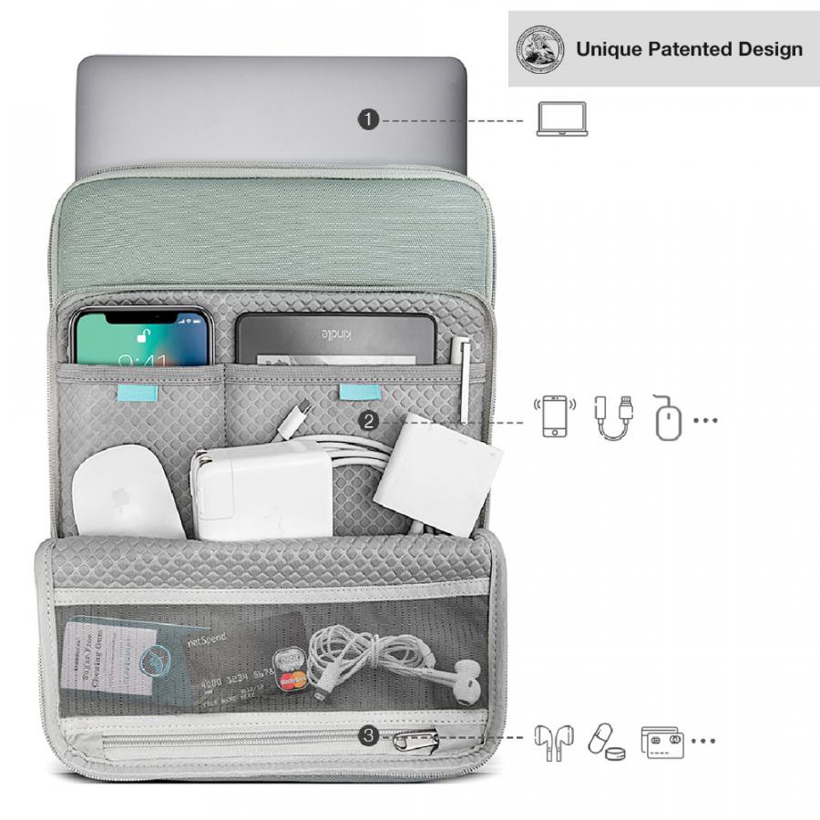 TÚI XÁCH CHỐNG SỐC TOMTOC (USA) 360° MACBOOK PRO/AIR 13” NEW | BigBuy360 - bigbuy360.vn