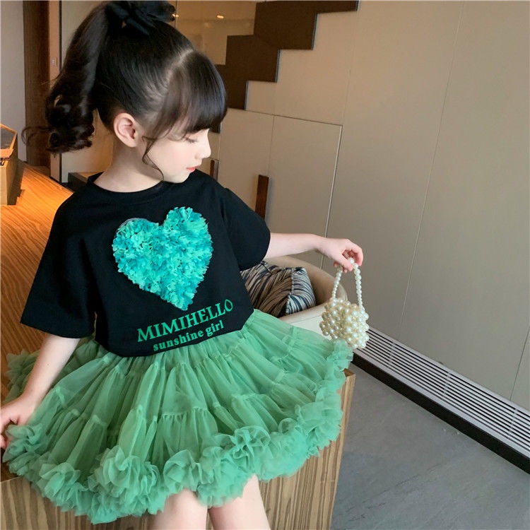 Girls' tutu skirt summer clothes 2022 new children's skirt western style princess cake skirt girls' mesh Pengpeng skirt Z80P