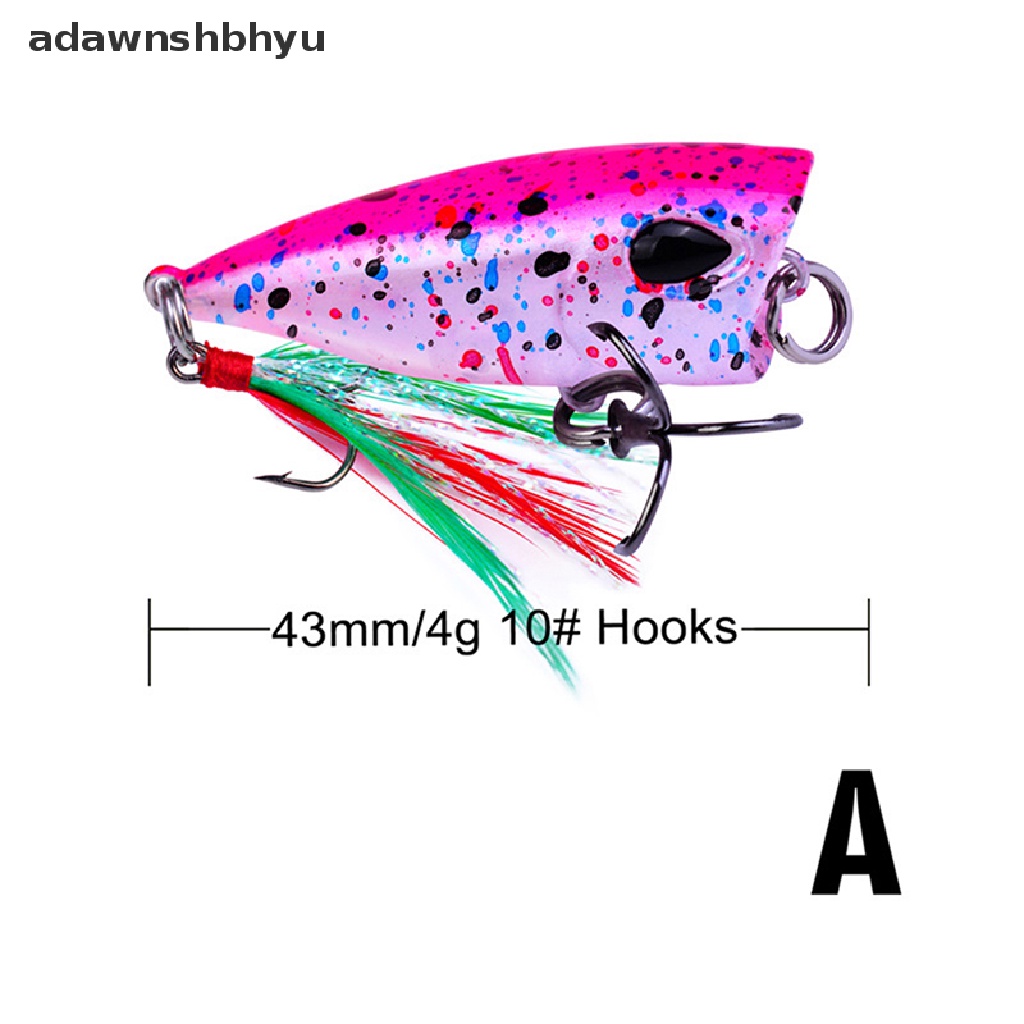 adawnshbhyu 4.3cm/4g mini popper lure trout lures ultralight fishing lure topwater Crankbait VN