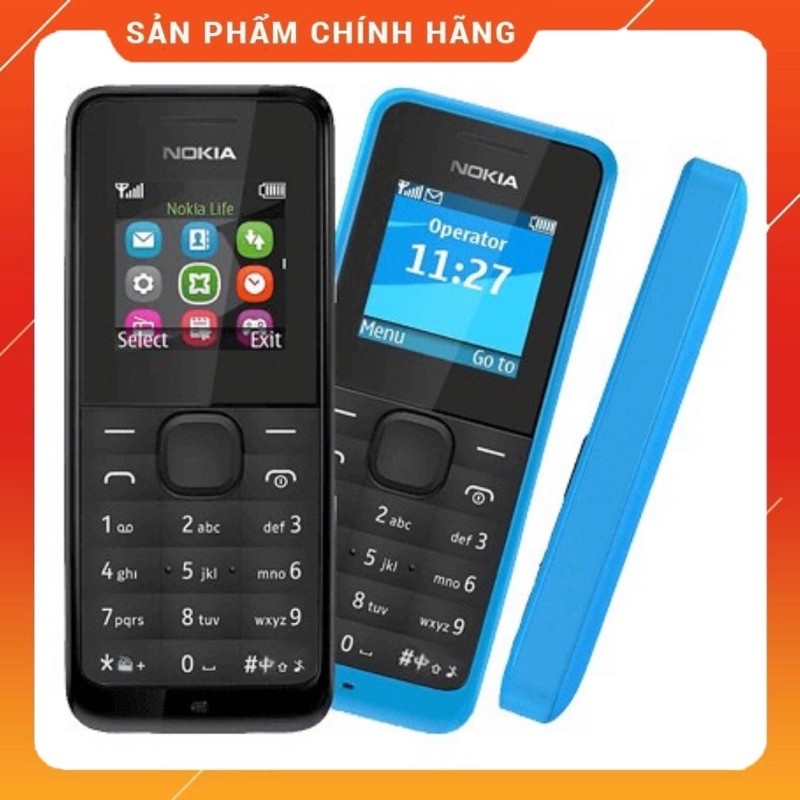 Điện thoại 105(1sim) đủ bin tặng kèm sạc