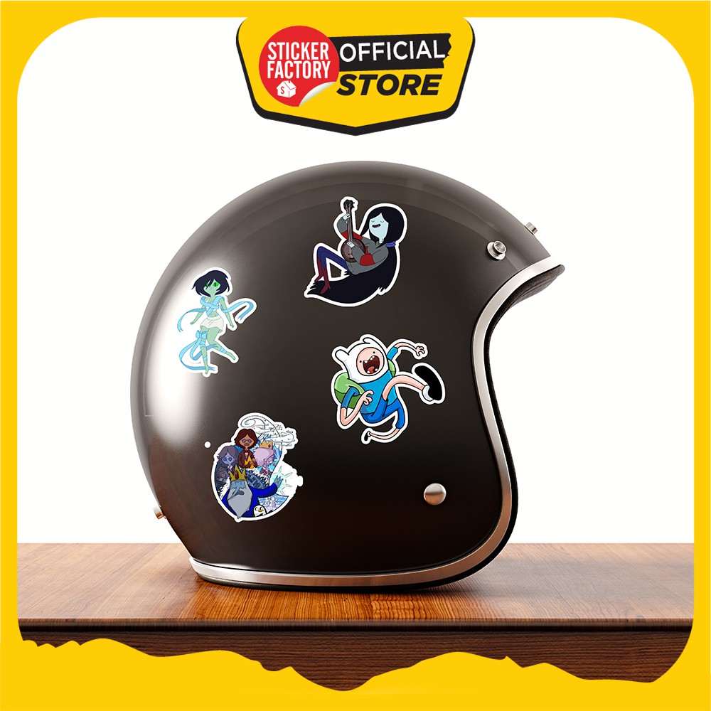 Hộp set 30 sticker decal hình dán nón bảo hiểm , laptop, xe máy, ô tô STICKER FACTORY - Adventure Time