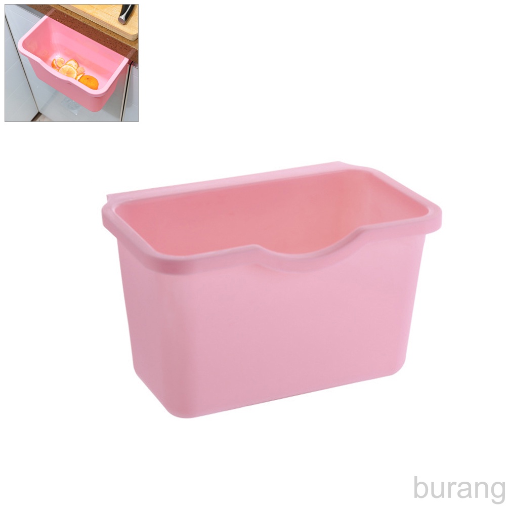 Kitchen Cabinet Door Plastic Basket Hanging Trash Can Waste Bin Garbage Bowl Box burang