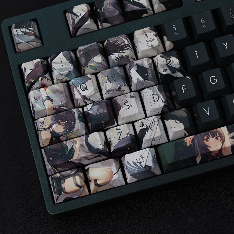 Arknights theme keycaps La Pluma keycaps Cherry profile PBT Bàn phím cơ học nhuộm thăng hoa keycaps Anime keycaps 108 phím
