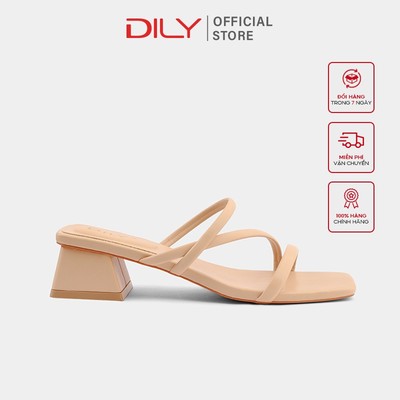 Dép guốc nữ quai mảnh DILY tiện lợi mũi vuông cao 3.5cm_ AA0290