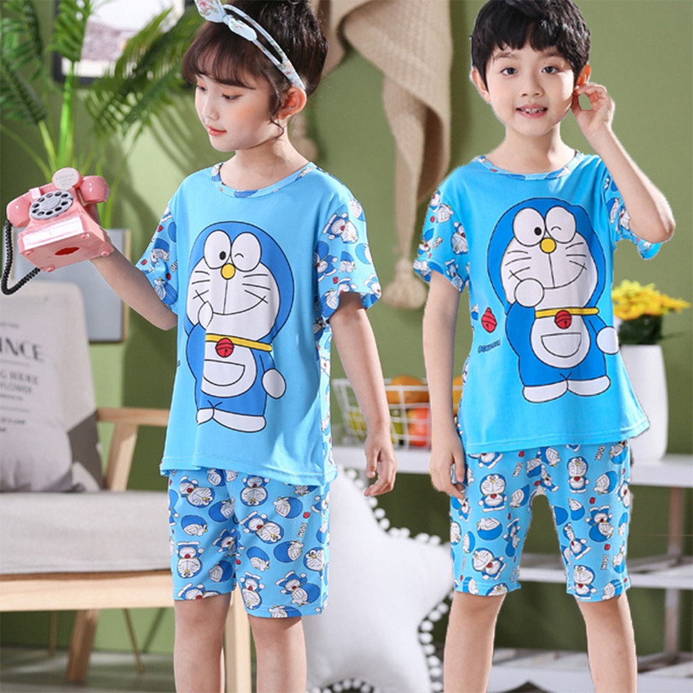 Bộ đồ ngủ tay ngắn họa tiết hoạt hình xinh xắn dành cho bé