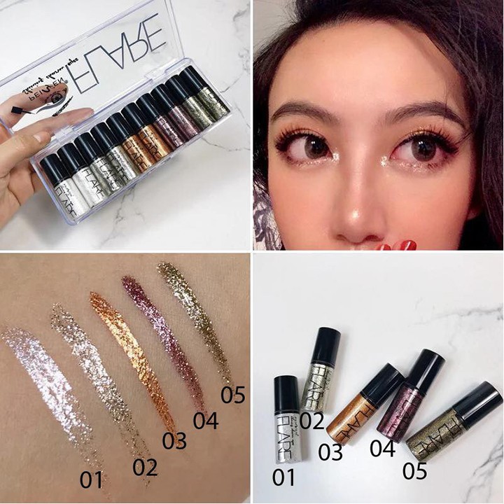 Kẻ Mắt Nước Nhũ Kim Tuyến BLACK STYLE Flare Shining Charm Eyes