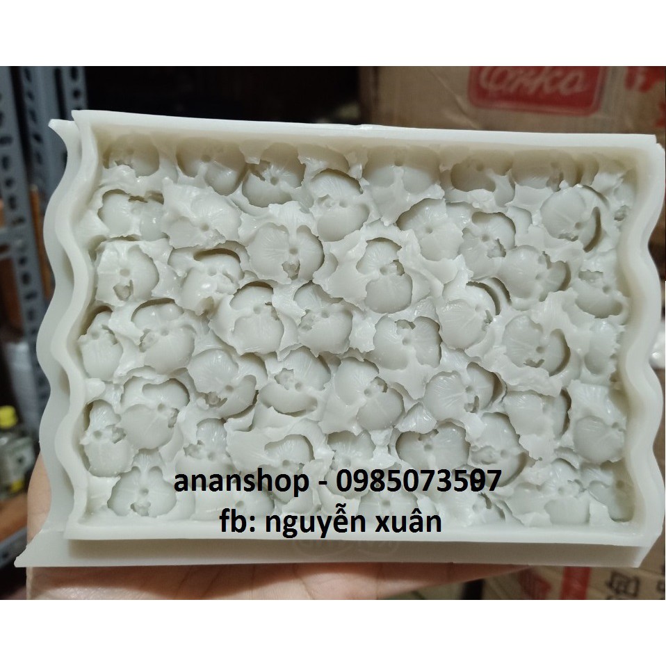 Khuôn silicon hoa ốp thành bánh rau câu, fondant, bánh kem hoa tú cầu V02