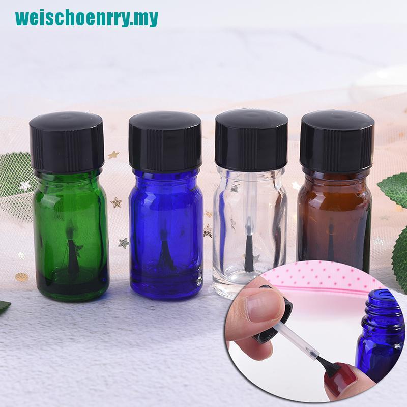 (hàng Mới Về) Lọ Rỗng Đựng Sơn Móng Tay 5ml 4 Màu Tùy Chọn Kèm Cọ Tiện Dụng