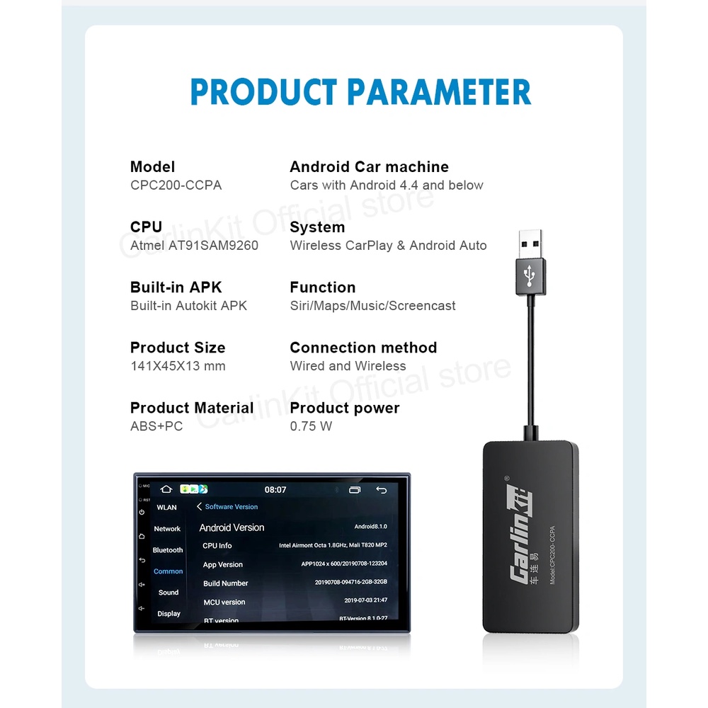 Carlinkit CPC200-CCPA 2022 kích hoạt Apple Carplay và Android Auto cho màn hình Android
