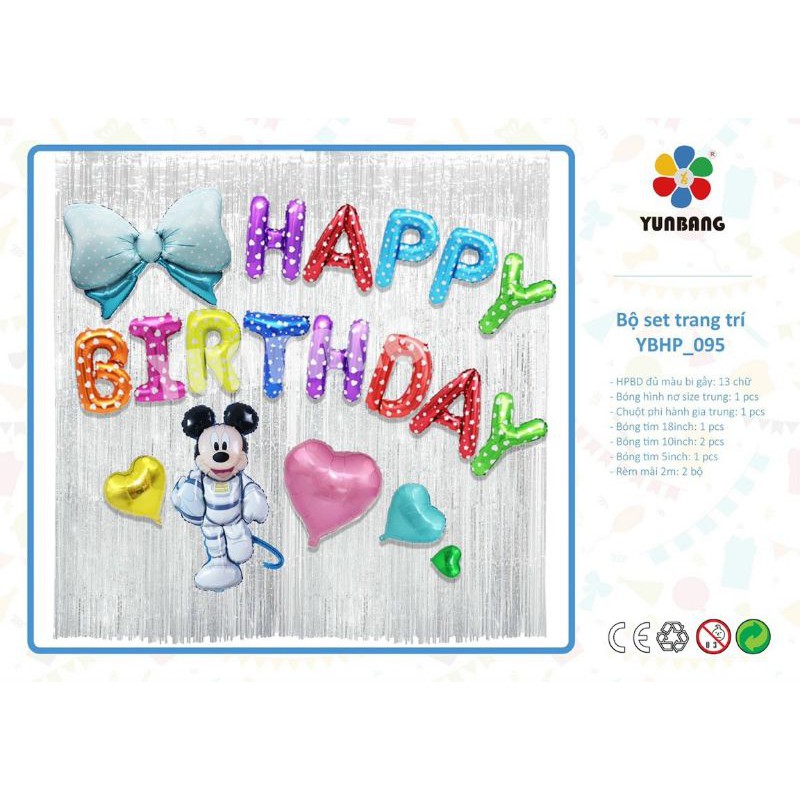 SET BÓNG SINH NHẬT CHUỘT MICKEY THÔI NÔI BÉ