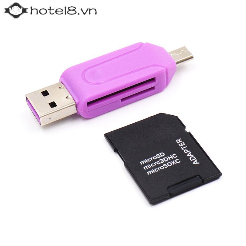 Đầu Đọc Thẻ Nhớ Mini Usb Tf Sd (Khách Sạn8)