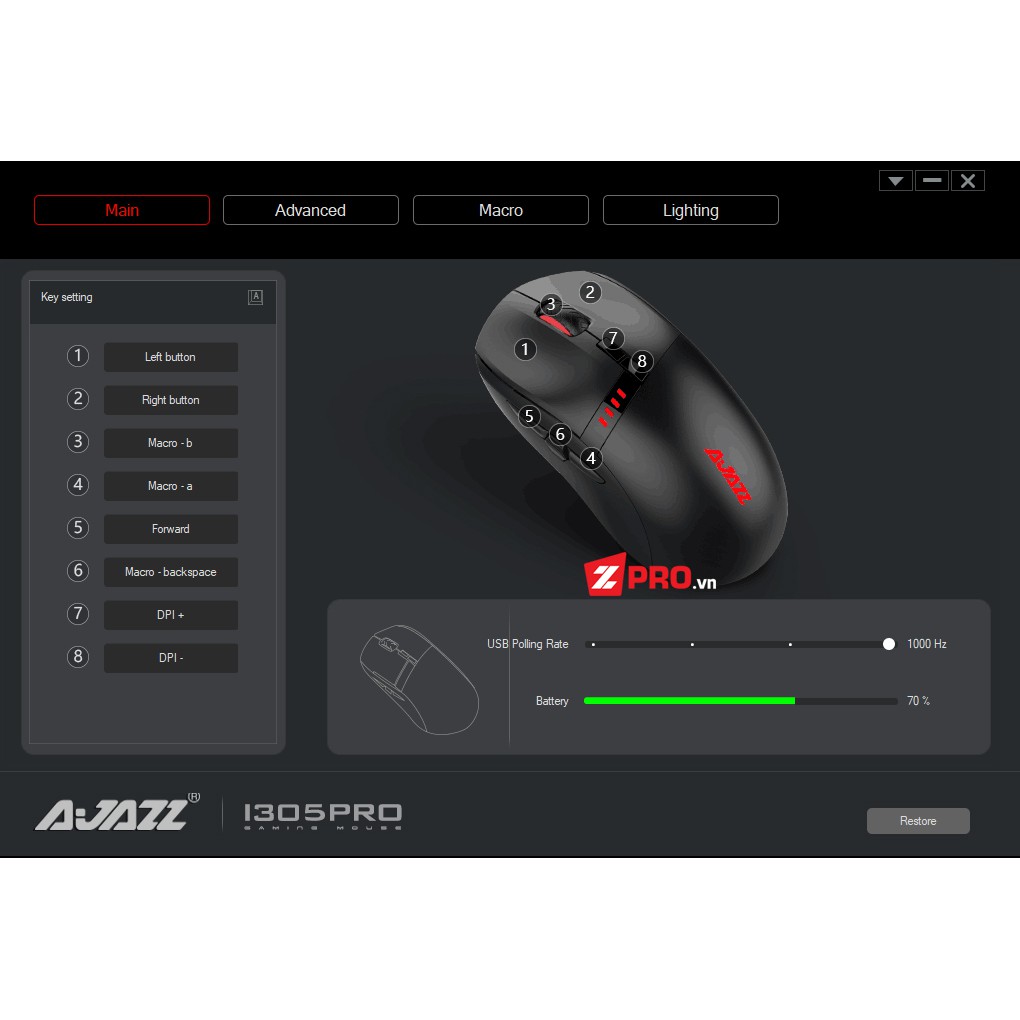 Chuột Gaming Wireless Ajazz i305 Pro