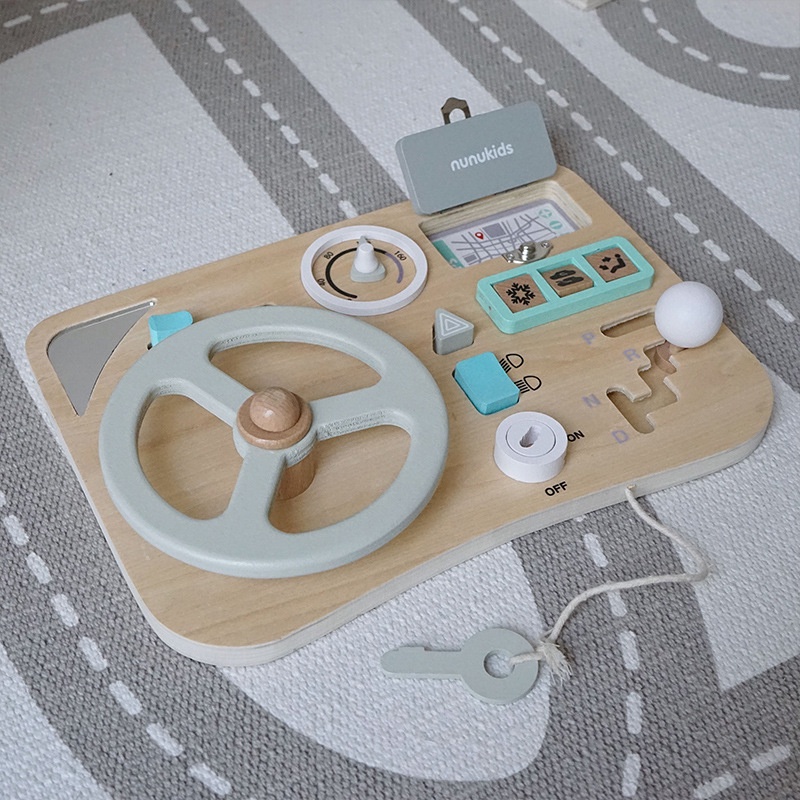 Đồ chơi vô lăng Montessori Màu sắc phù hợp với đồ giả lái xe bằng gỗ giáo dục sớm Autumn063