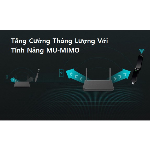 Bộ thu Wifi TP-Link Archer T4U - USB wifi băng tần kép chuẩn AC1300 - Hàng chính hãng bảo hành 24 tháng