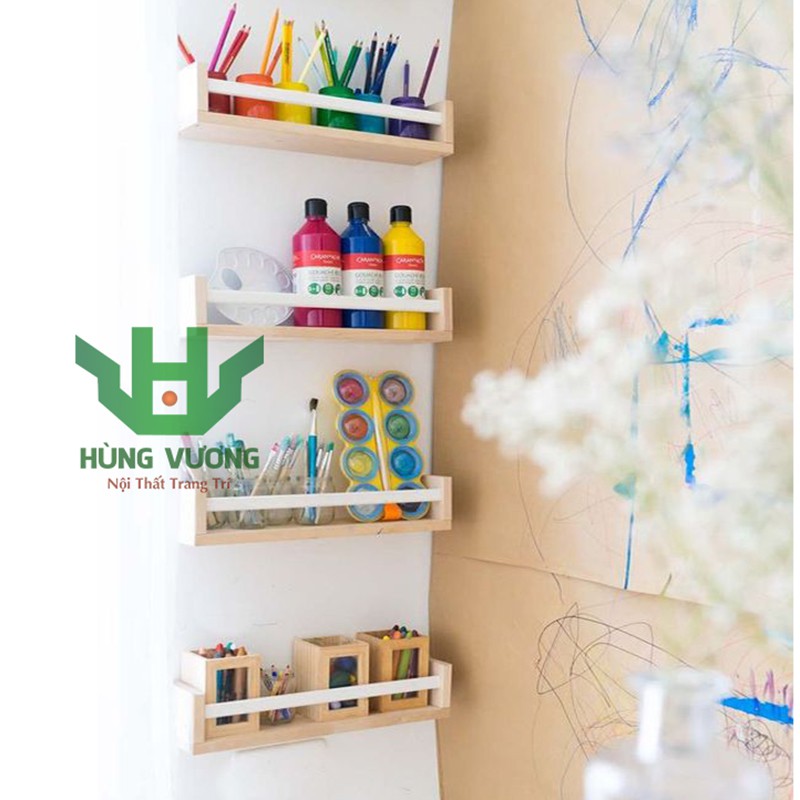 Kệ Gỗ Tự Nhiên Hình Chữ U  - Kệ Trang Trí Treo Tường Gỗ Thông DIY