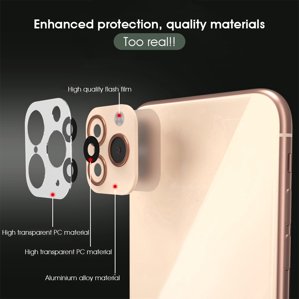 Vỏ bảo vệ kính camera bằng hợp kim nhôm dành cho iPhone X XS MAX XR 11 Pro
