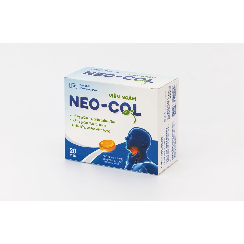 Viên ngậm giảm đau rát cổ họng NEO - COL : NO SUGAR -100% tinh dầu thiên nhiên