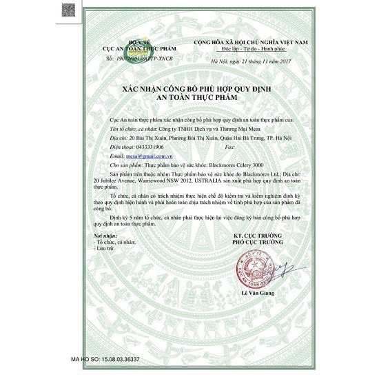 Hỗ trợ điều trị, giảm nguy cơ Gout - Blackmores Celery 3000 - ÚC - 50 viên | Thế Giới Skin Care