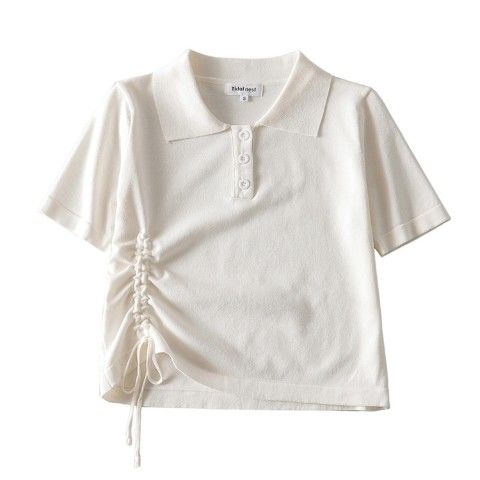 ❤️❤️Áo thun Polo tay ngắn lưng cao thiết kế dây rút thời trang mùa hè cho nữ | BigBuy360 - bigbuy360.vn