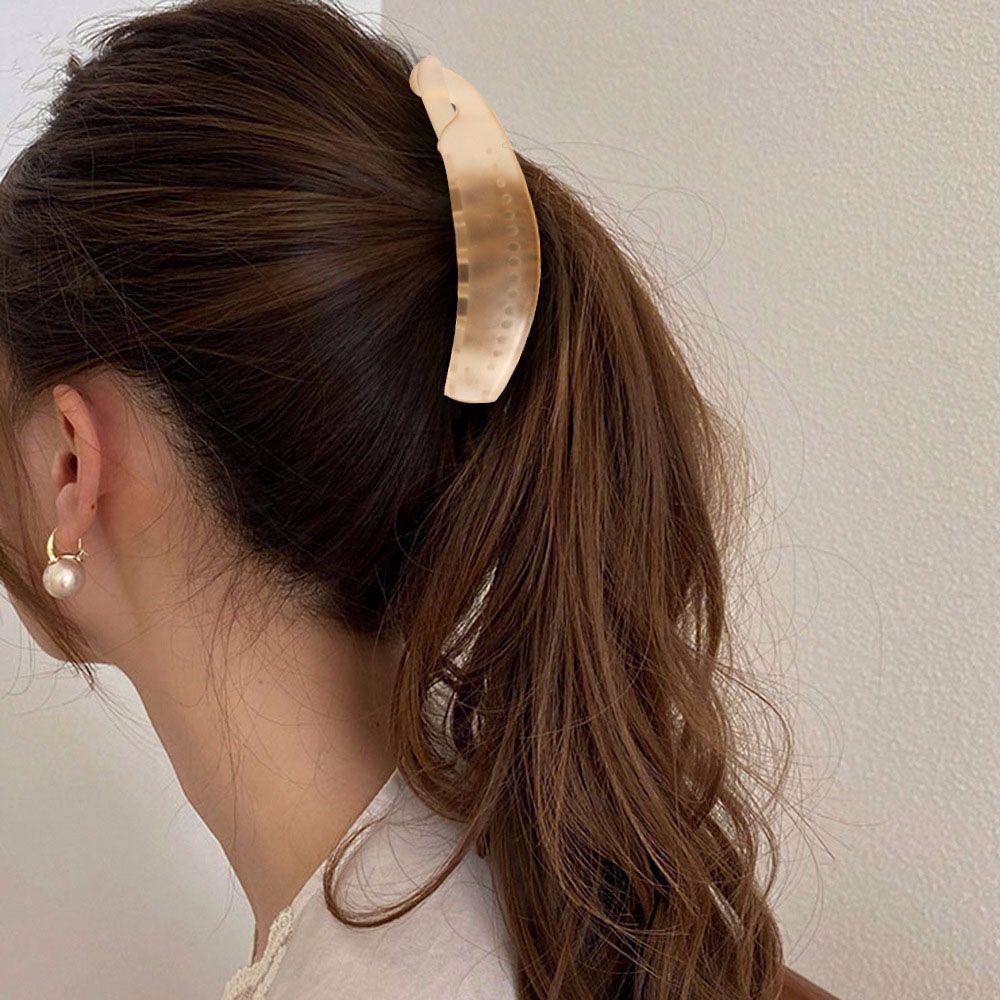 Kẹp Tóc Cá Chuối Răng Rộng Màu Gradient Ngọt Ngào Thời Trang