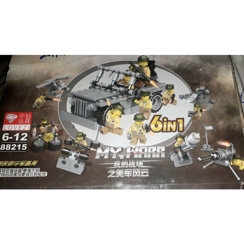 Lắp ráp 1 hộp LegoMyWarr 88215 trong game tập trận bằng nhựa rất đẹp