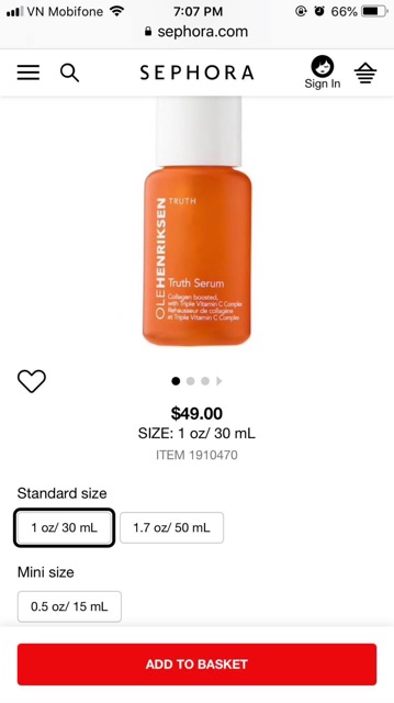 [CÓ SẴN - ĐỦ BILL]Serum Vitamin C OLE HENRIKSEN Truth Serum OleHenriksen