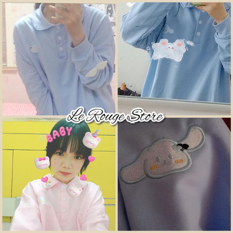 [ORDER] Áo nỉ sweater thêu hình đáng yêu xinh xắn kiểu Hàn Quốc | BigBuy360 - bigbuy360.vn