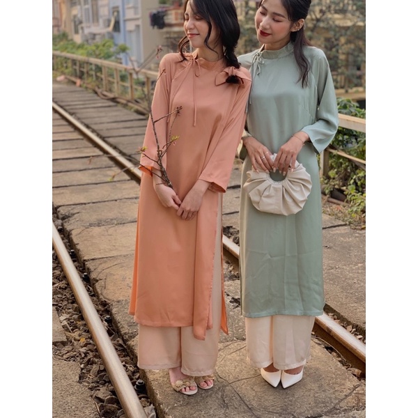 ÁO DÀI LỤA TRUYỀN THỐNG TẦM XUÂN - THANH MAI TKV158 LOLLIE STUDIO