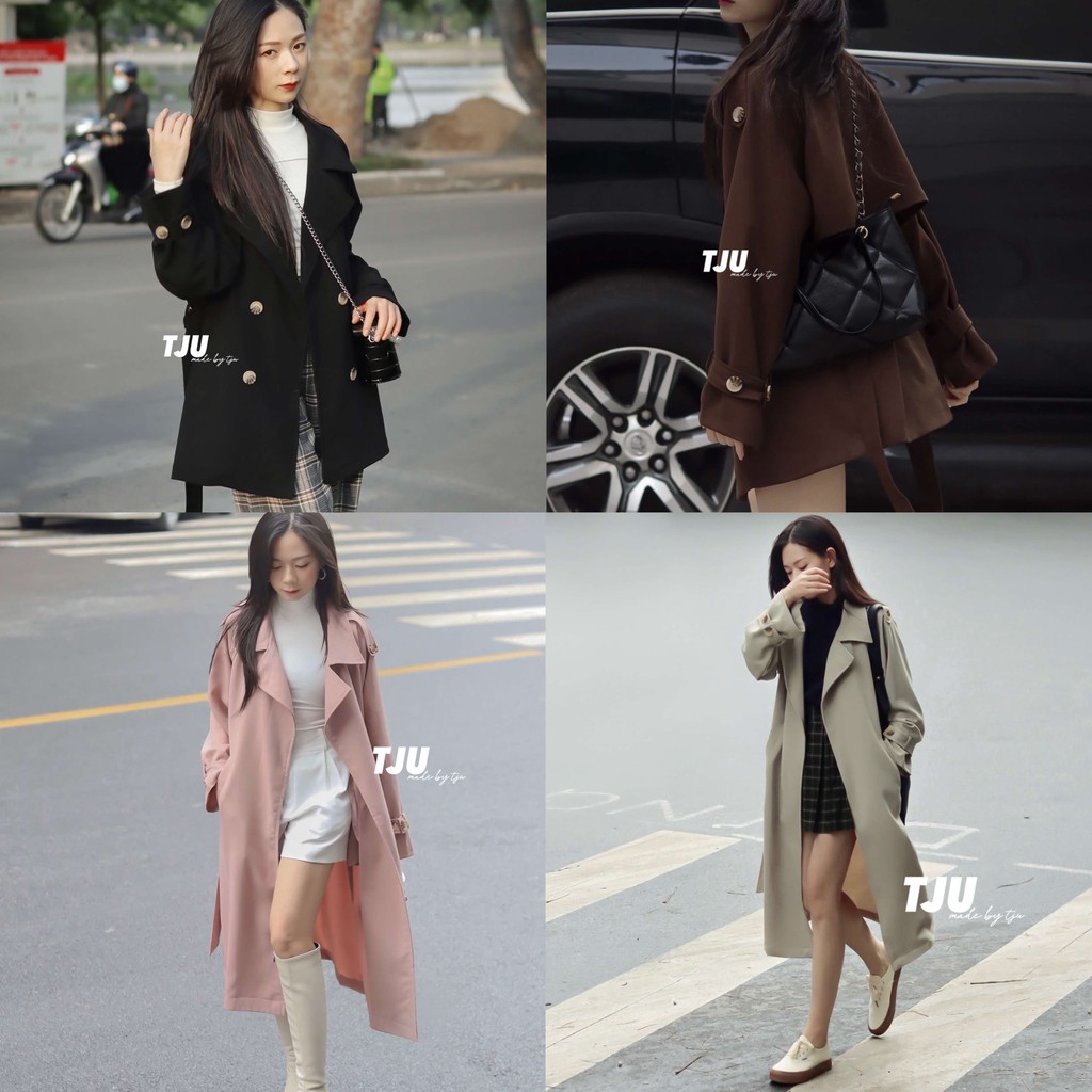Áo mangto nữ dáng dài/ ngắn kèm đai, Áo mangto Hàn dài/ ngắn thu đông, ulzzang, Hàn Quốc, thiết kế T-Ju (mangto korea)