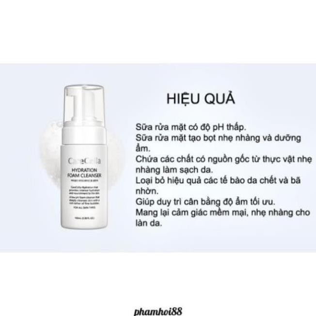 Sữa rửa mặt tạo bọt Carecella Hydration Foam Cleanser CARECELLA CHÍNH HÃNG- làm trắng, sạch da, chống nhăn