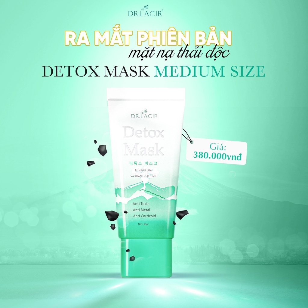 Mặt Nạ Thải Độc Detox Mask Drlacir,Hộp 35g-Giúp làm sạch da,thải độc da,làm mềm mịn da,hỗ trợ se khít lỗ chân lông