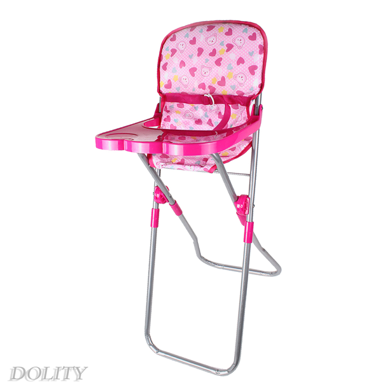 [DOLITY]1X Nursery Room Furniture Decor - ABS Baby Doll High Chair Kid Pretend Play Toy