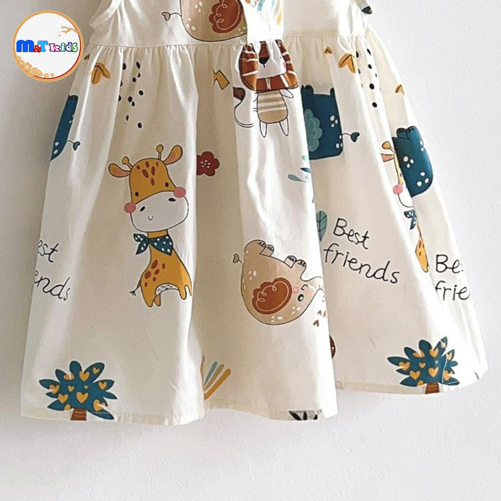 VÁY BÉ GÁI CỔ SEN HOẠT HÌNH - MT2073-1