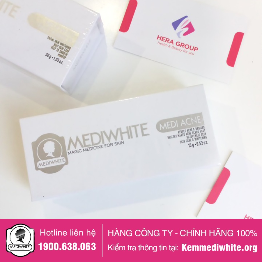 Kem Mụn Medi White Chính Hãng - Medi Acne - Kem Ngừa Mụn Sáng Da Mờ Thâm Medi White - Hàng Công Ty
