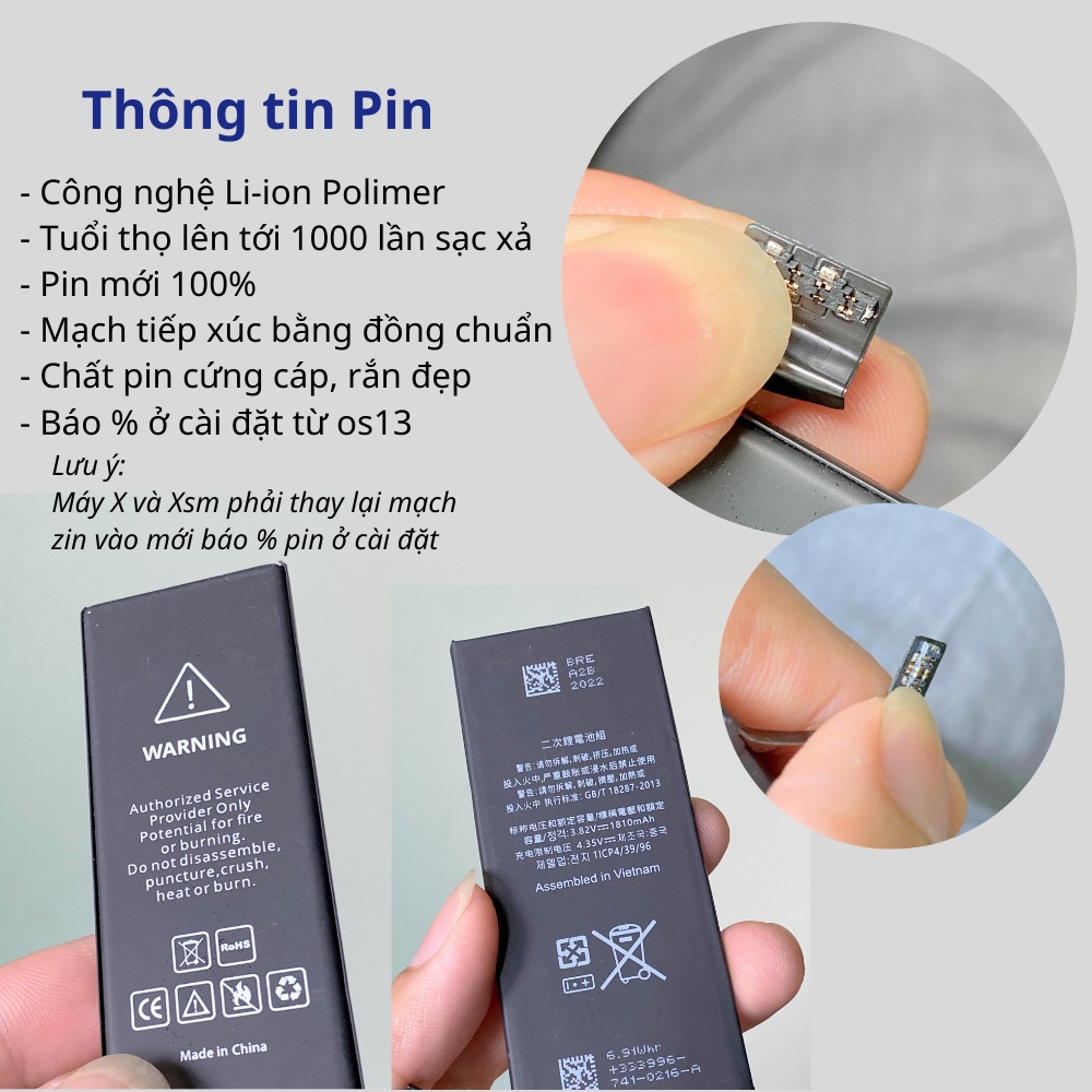 Pin điện thoại dung lượng chuẩn EU như pin theo máy chính hãng -  KLH 5/6/7/8/x/Xsm